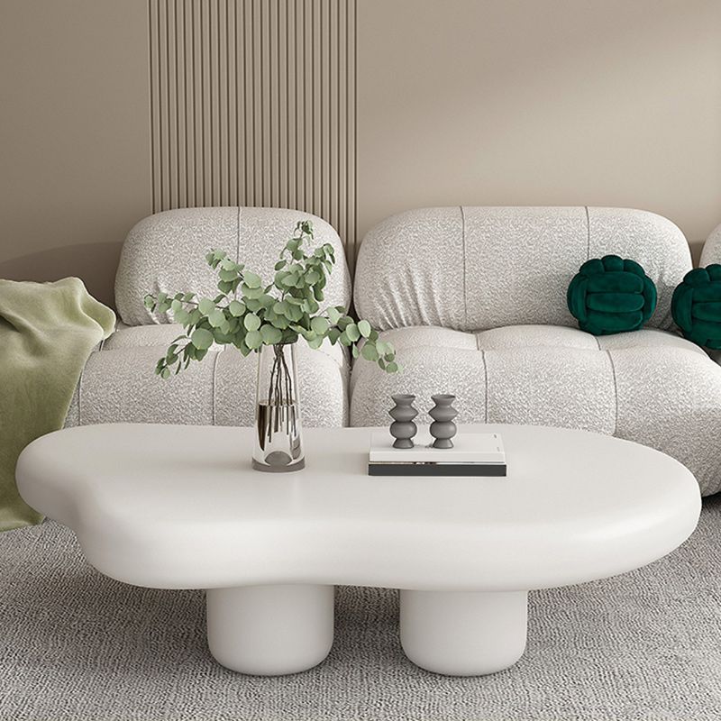 Free Form Coffee Table Scandinavian Wooden Cocktail Table with 4 Legs