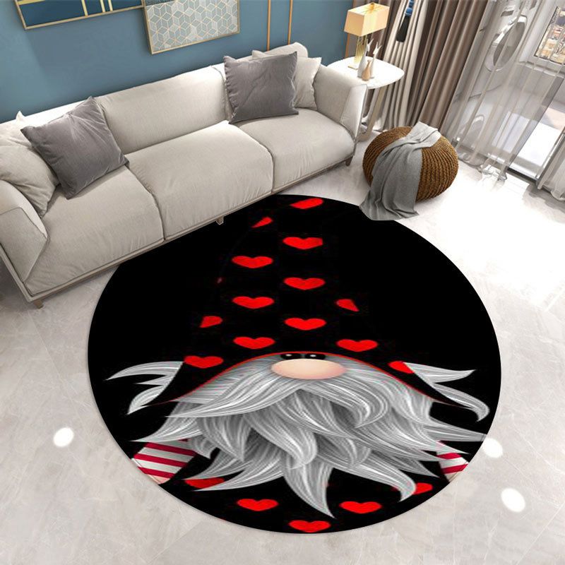Light Grey Modern Rug Polyester Santa Claus Rug Non-Slip Backing Rug for Living Room