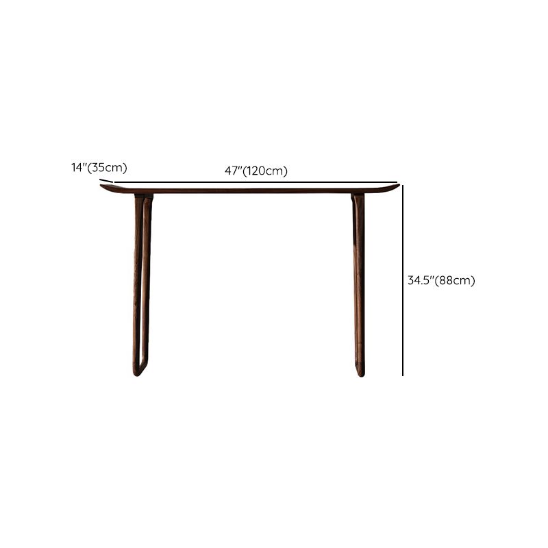 Solid Wood Rectangle Console Table Sled Base 34.65" Tall End Table