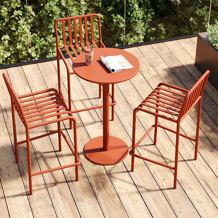 1/3/4 Pieces Industrial Round Bar Table Set Pub Table with Metal Pedestal