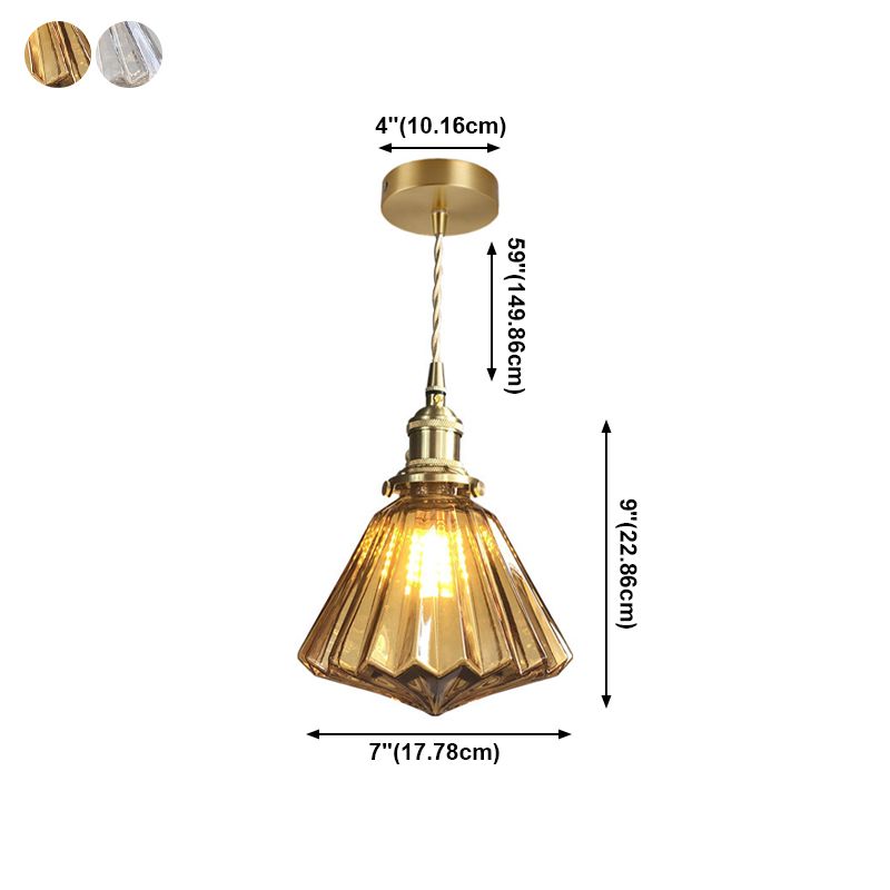 1 Licht hängende Licht im industriellen Schulhaus Anhänger Form Prismatische Glasleuchten
