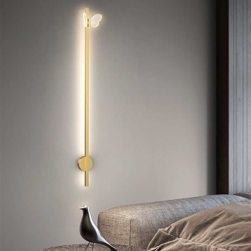 Strip Shape Wall Mount Light Butterfly LED Wall Light with Acrylic Shade for Bedroom