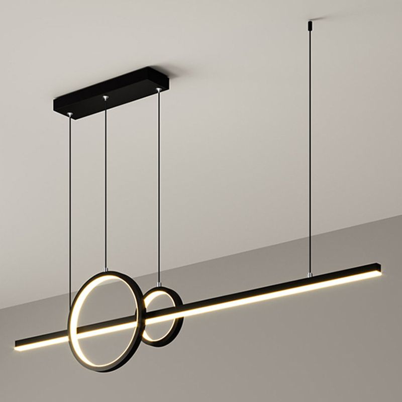 Geometric Island Chandelier Modern Pendant Lighting Metal 3 Light Island Lamps