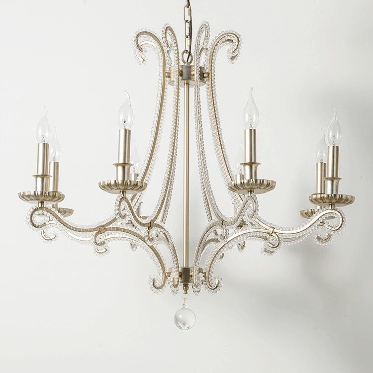 Candle Chandelier Light Fixtures American Style Multi-Head Hanging Pendant Lights for Living Room