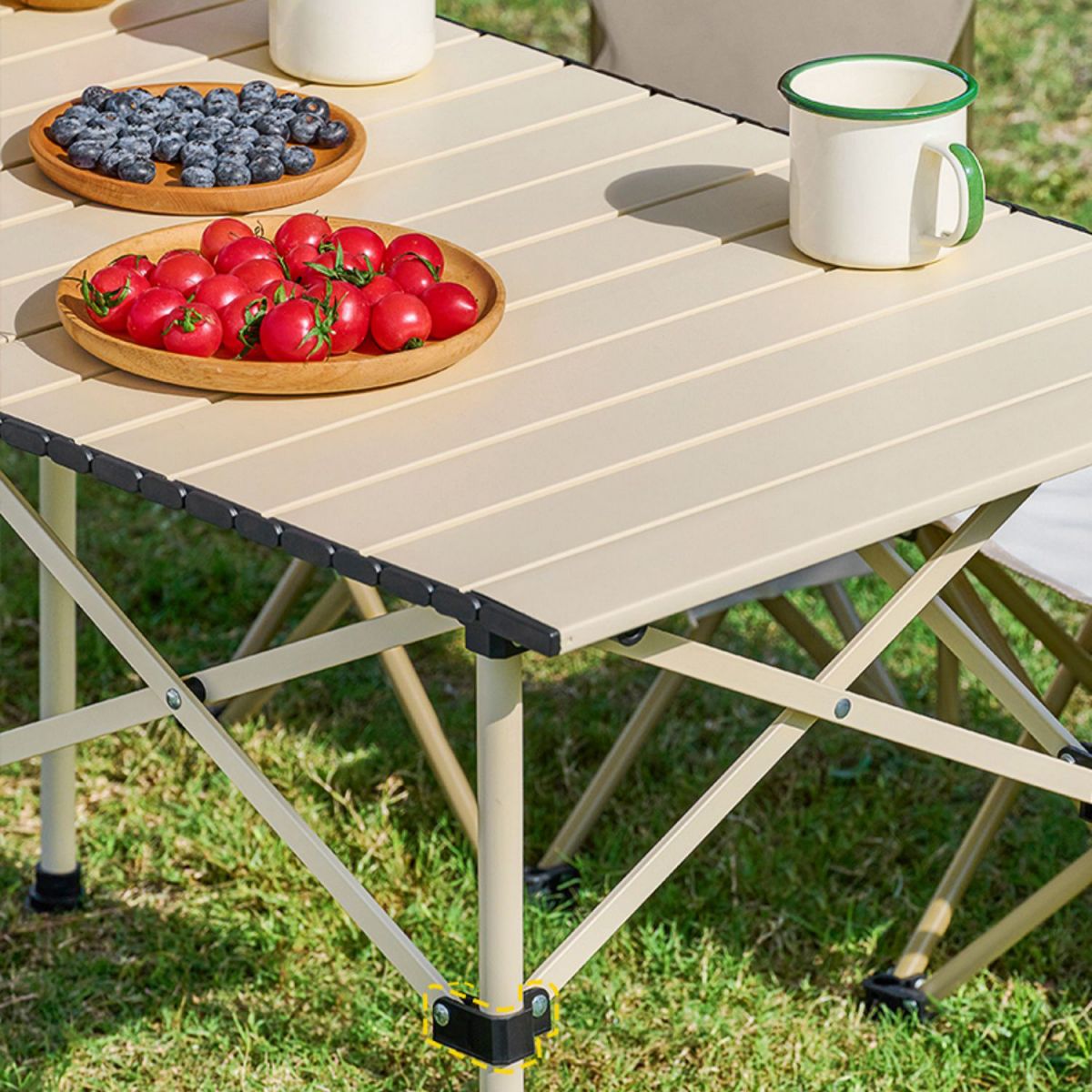 Industrial Steel Folding Table Outdoor 21.7"H Foldable Camping Table