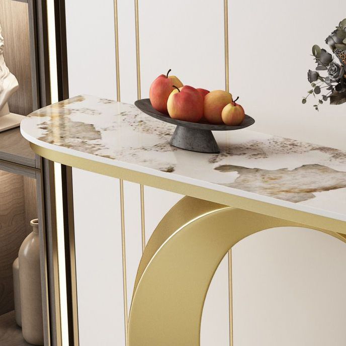 Glam Console Accent Table Antique Finish Console Sofa Table in Stone
