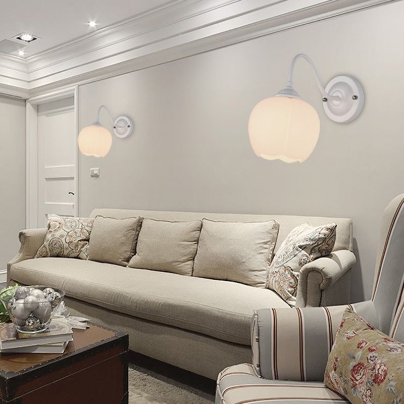 Glass Dome Shape Wall Light Modern Style 1 Light Wall Light Sconce