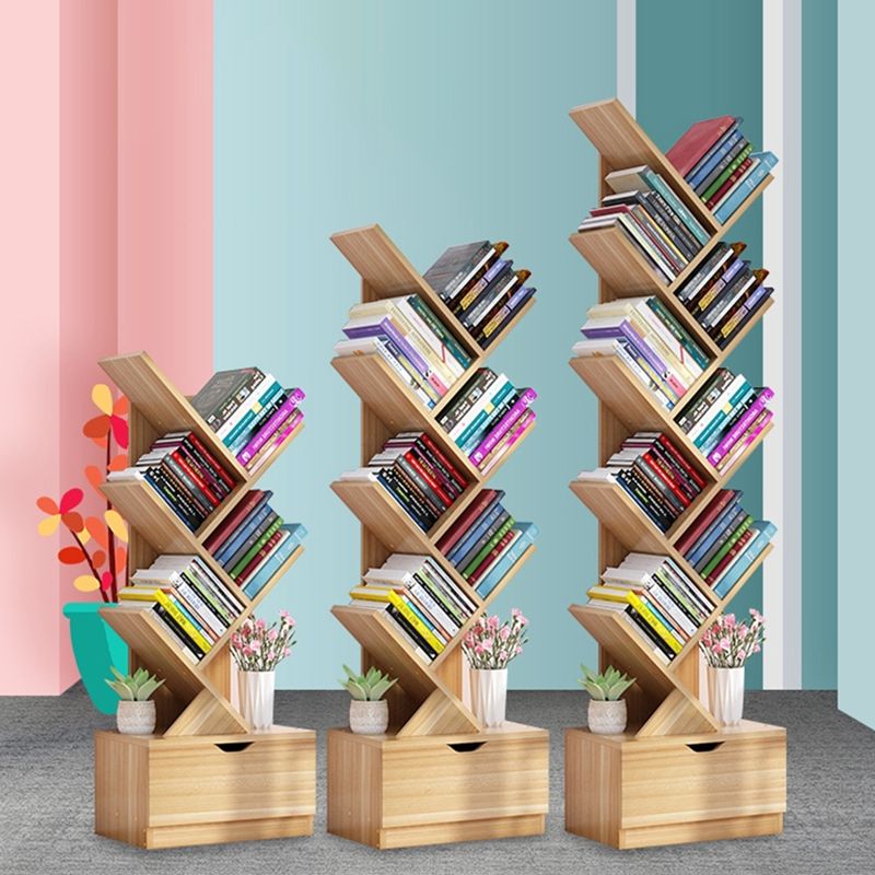 Modern Wood Bookcase, Closed Back Bookshelf for Any Room, 13.5" L X 8.5" W