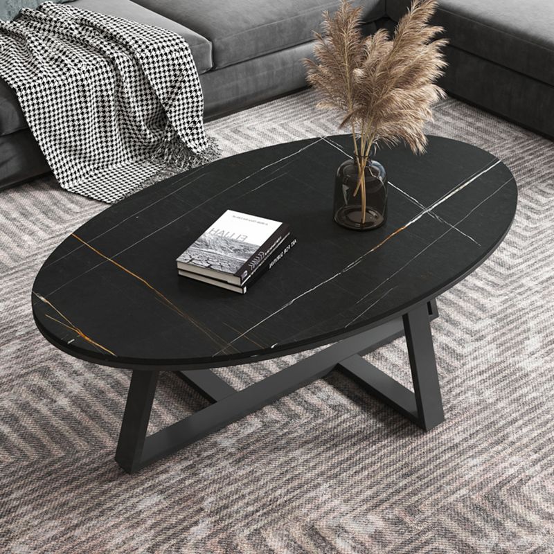 Modern Style Metal Base Material Grey/black/white Oval Coffee Table
