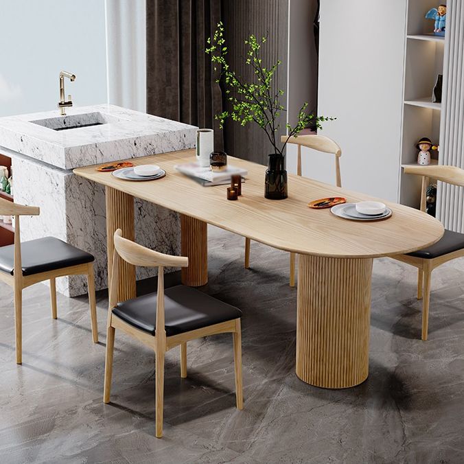 Mesa de comedor contemporánea mesa de madera maciza con 3 patas para el comedor de la cena de cocina