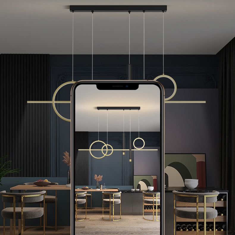 Luz colgante de isla sombreada de metal Luz de techo de isla LED de la isla LED para comedor