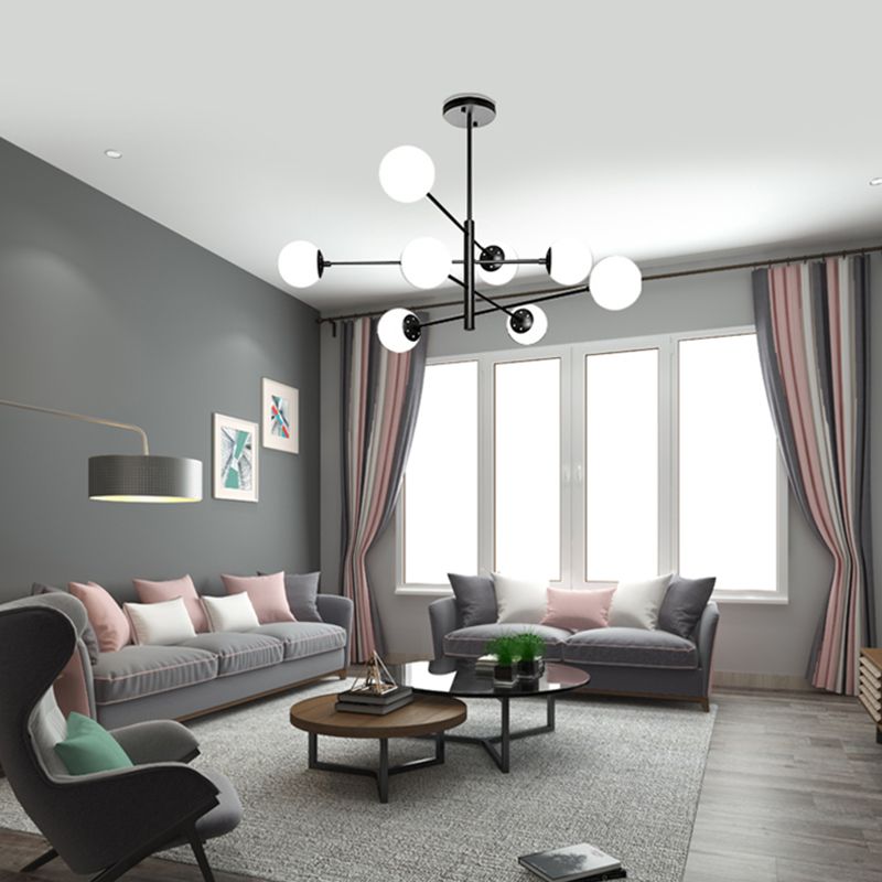 Burbujas sala de estar lámpara lámpara de lámpara vidrio de techo de estilo moderno luz en negro