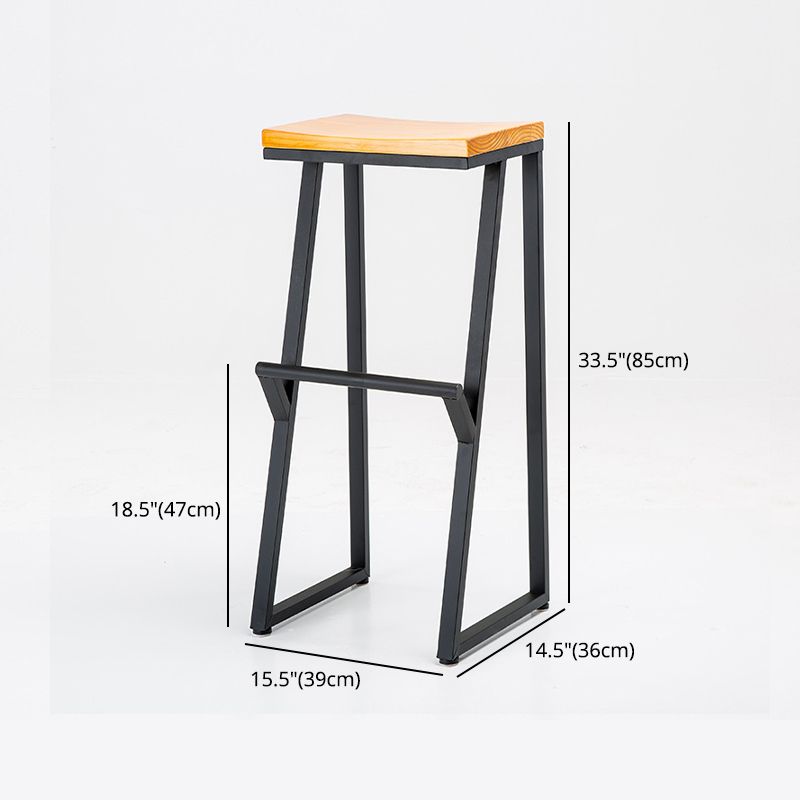 Industrial Bar and Counter Stool Backless Stool with Sled Base in Black
