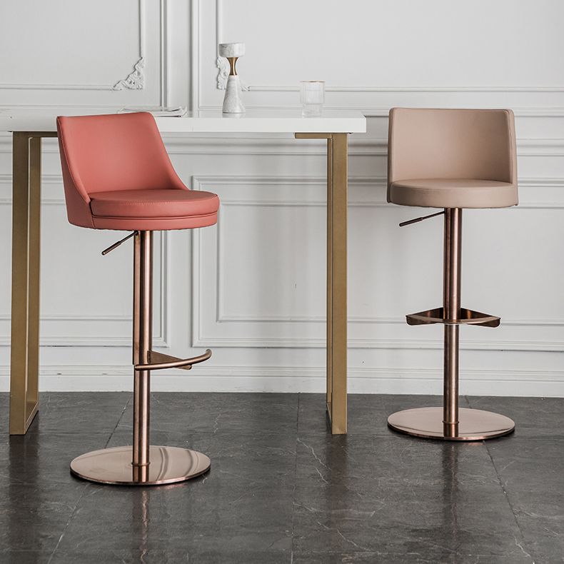 Glam Style Faux Leather Barstool Liftable Counter Bar Stool for Kitchen