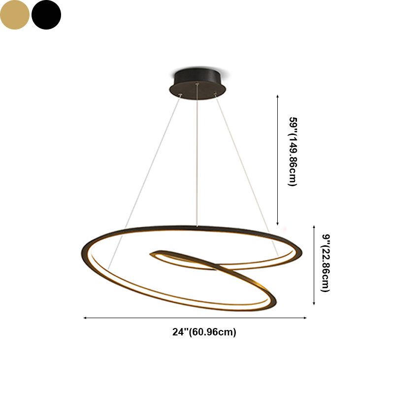 Silicone LED Pendant Light in Modern Artistic Style Aluminium Linear Chandelier for Interior Spaces