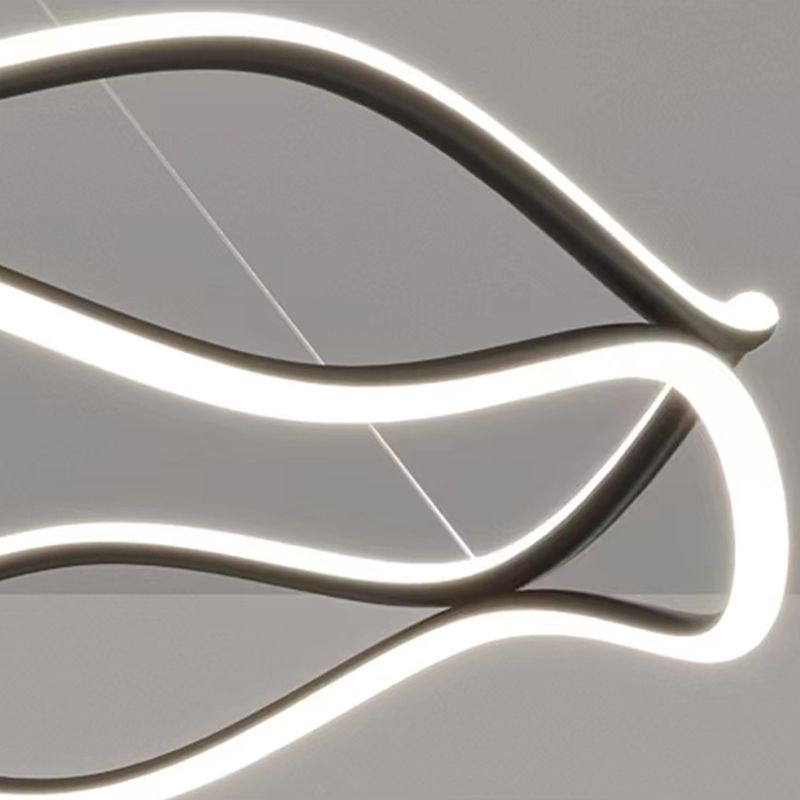 Linear Shape Metal Pendant Light Fixtures Modern Style 2-Light Hanging Light Fixtures