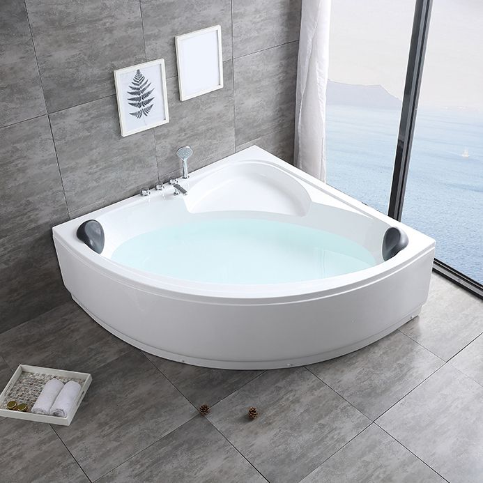 Back to Wall Corner Bathtub Modern Antique Finish Soaking Bath Tub