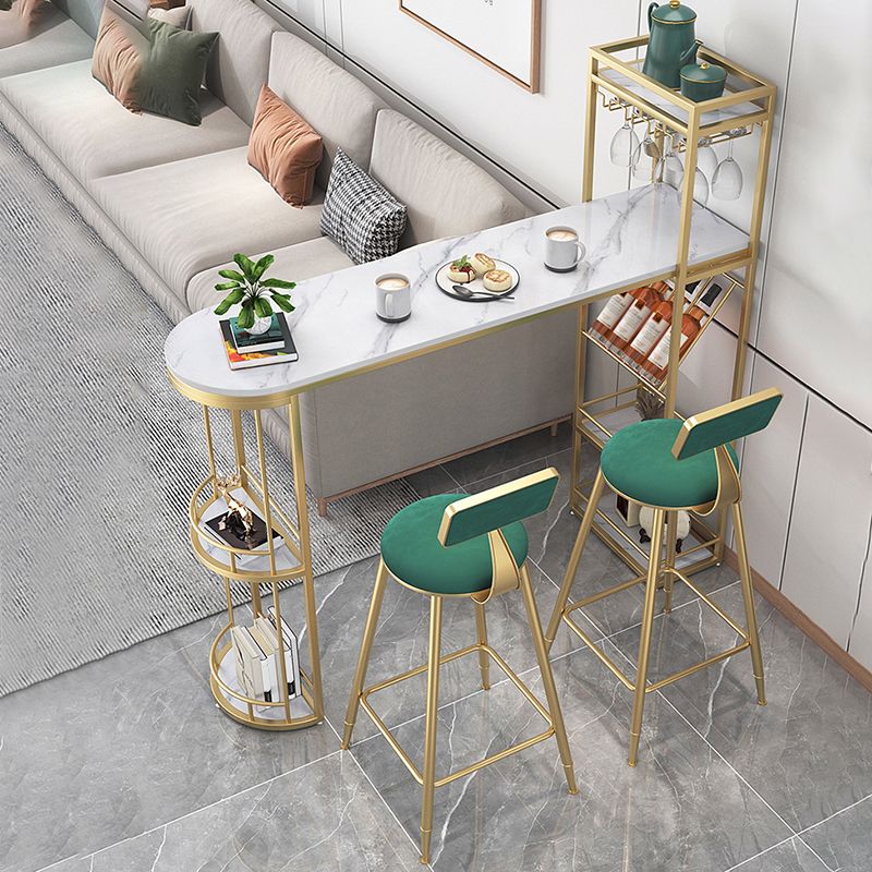 Free Form Bar Set 1/2/3 Pcs Stone and Iron Bar Table with Armless Bar Stools