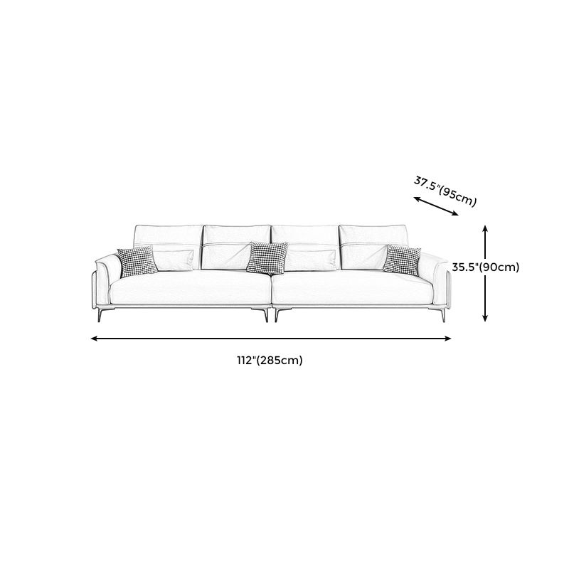 Stain Resistant Slipcovered Faux Leather Flared Arm White Seating