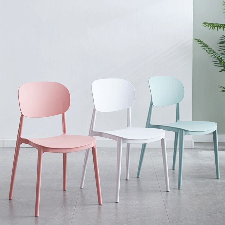 Plastic Scandinavian Armless Chair Open Back Indoor-Outdoor Chair