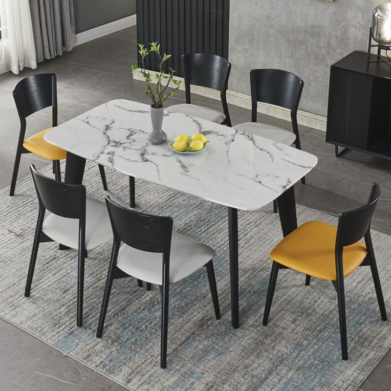 Industrial Style Dining Chair Solid Wood Open Back Armless chair