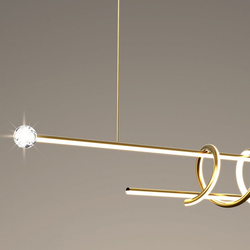 Modern Style Linear Shape Island Pendants Metal Pendant Lights for Dining Room