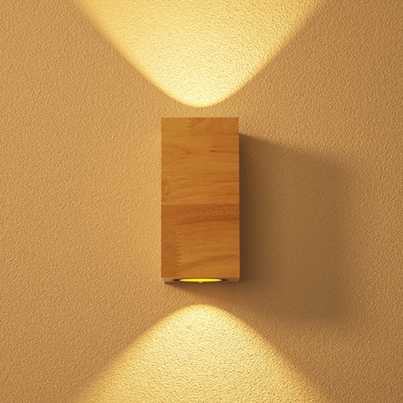 Geometric Wall Light Fixture Minimalist Style Wood Wall Lamp
