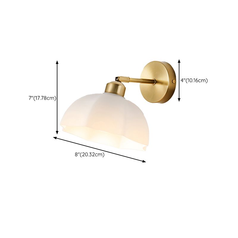 Nordic Style Wall Light Dome Shape Wall Lamp with Glass Shade for Living Room