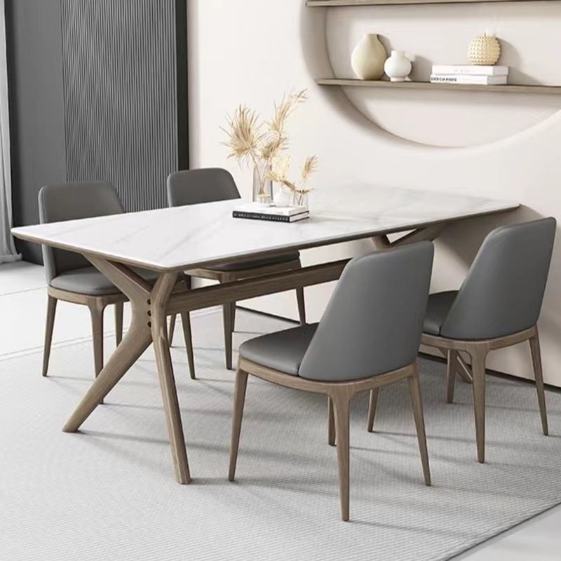 Modern 1/2/5/6 Pieces Dining Set Rectangle Stone Dining Table for Dining Room