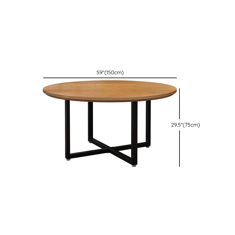 Contemporary 1/4/5/7 Pieces Furniture Round Solid Wood Dining Table Set in Brown