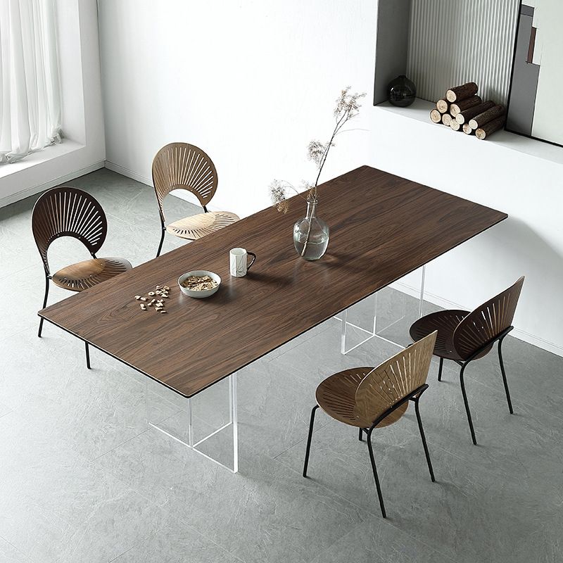 Modern Rectangle Dining Table Wooden Table with Plastic Legs for Home