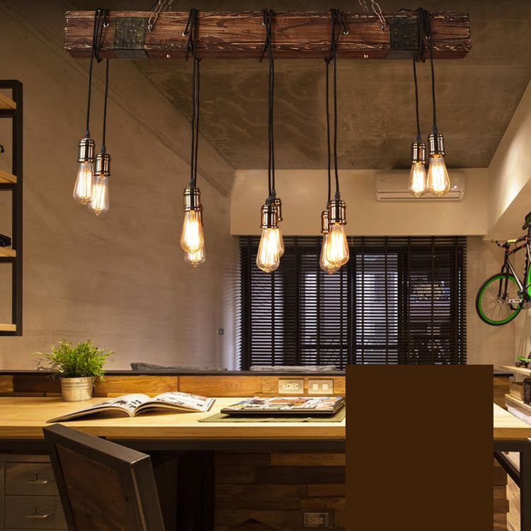 COLORE DI LEGGIO LUCE PENDANTE ISLANDE RETTANGOLARE IN INDUSTRIALE LUCE DI BACCHIO DI INGGIO