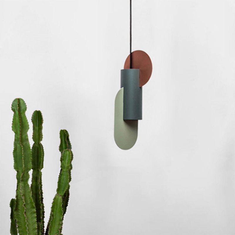 Pendentif suspendu moderne Geométric Lights Metal 1 Pendant léger en plusieurs couleurs