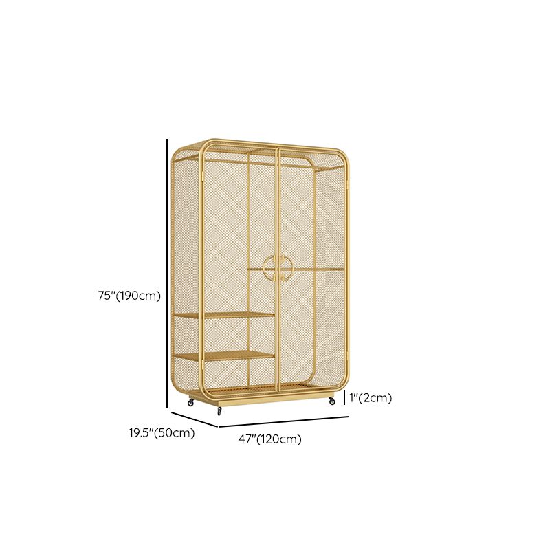 Modern Style Wardrobe Cabinet Metal Clothes Rail Wardrobe Armoire for Bedroom