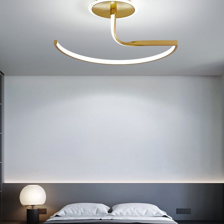 Lineare Halbflush -Berg helle moderne minimalistische Metall -LED -Decke Flush -Halterung für den Flur