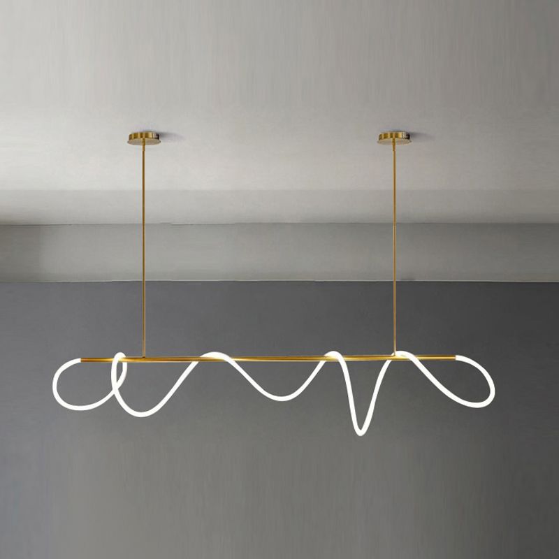 Contemporary Style Linear Hanging Pendant Light Silica Gel 1- Light Pendant Light Fixture