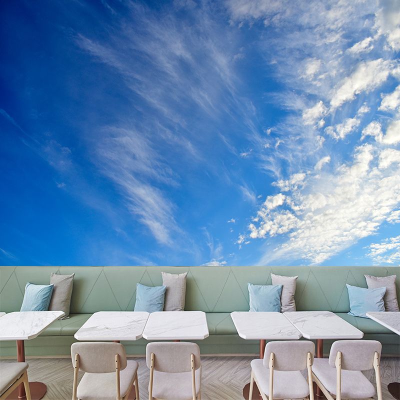 Beautiful Cloudscape Minimalistic Mural Wallpaper, Custom Size Available