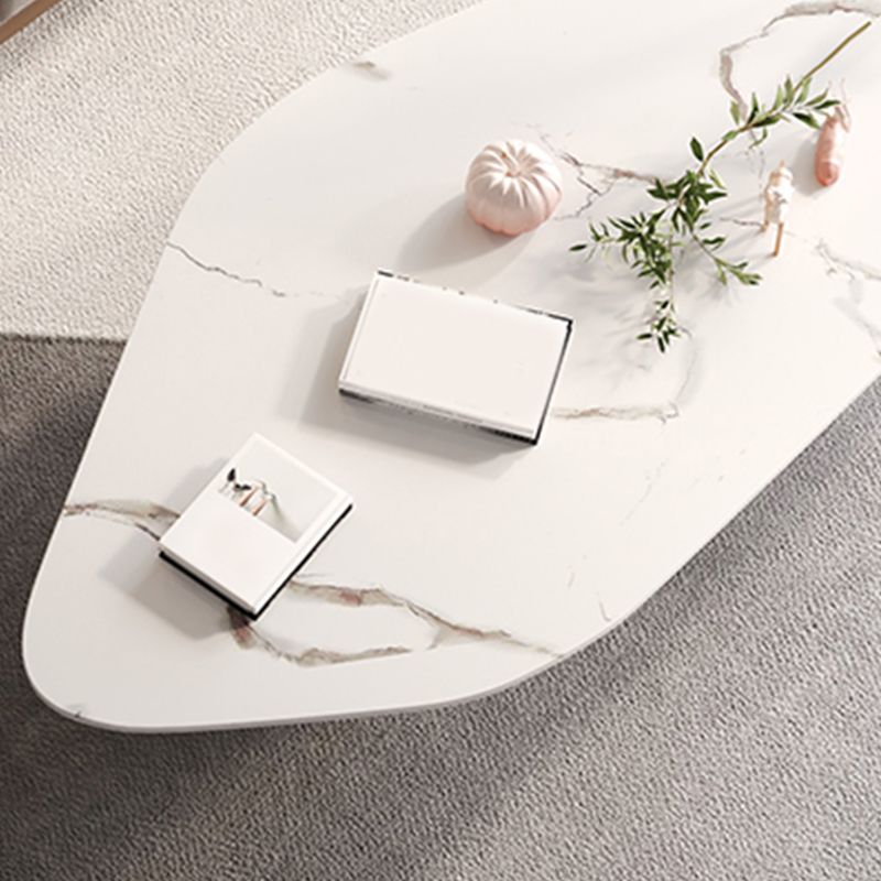 15.74" Tall 1 Single Stone Top Cocktail Table Geometric Coffee Table