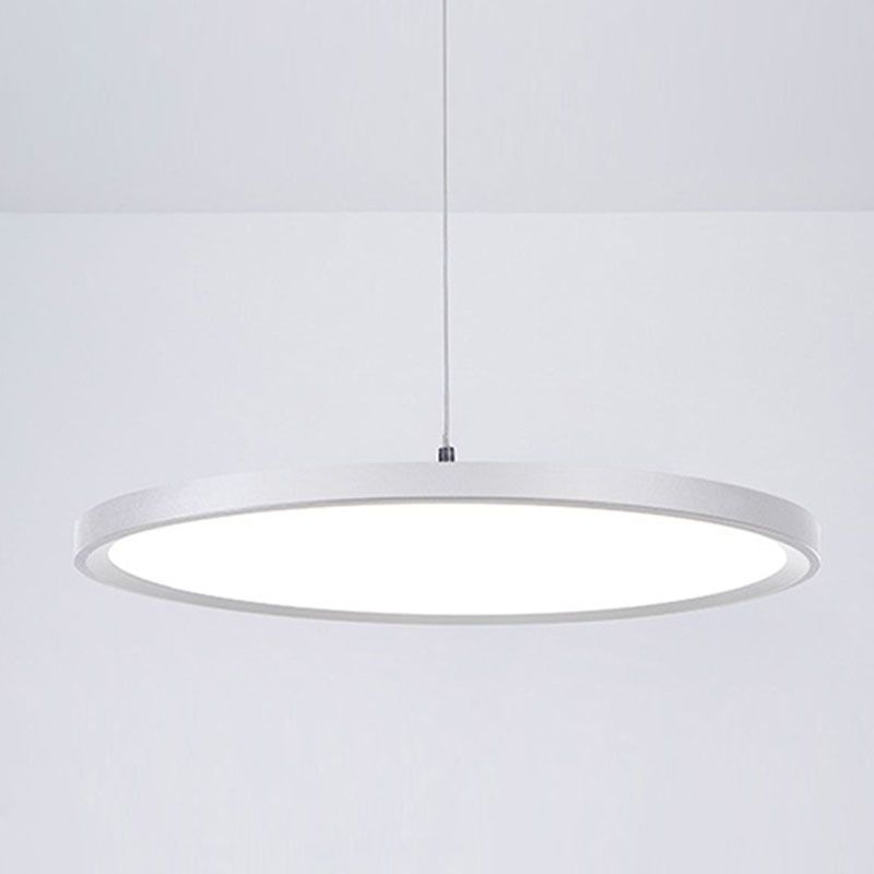 Lámpara de colgación circular de aluminio LED de LED minimalista moderno con sombra acrílica