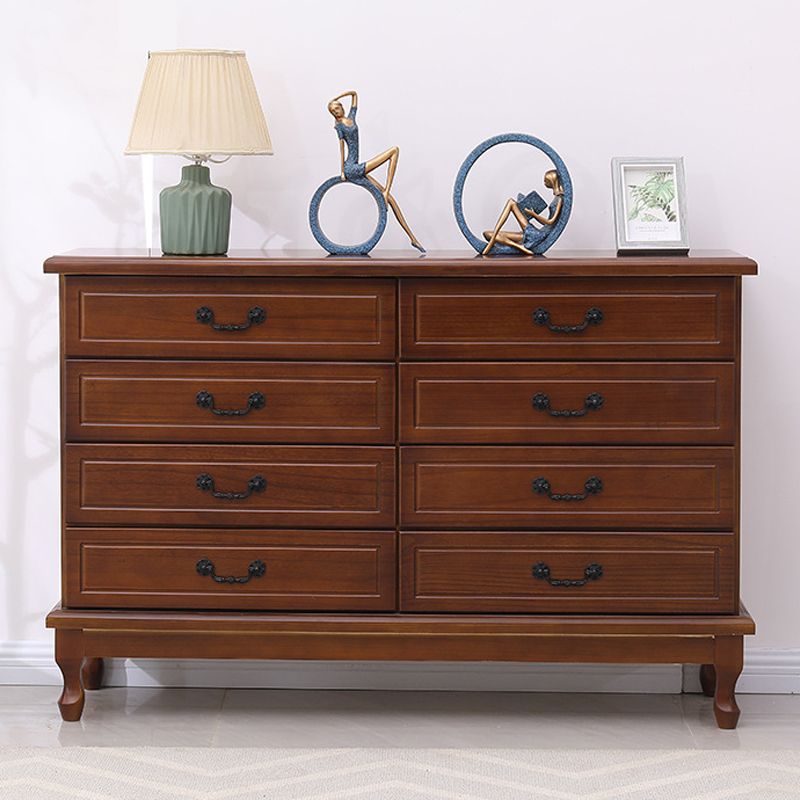 American Traditional Home Chest Solid Wood Storage Chest with Drawers