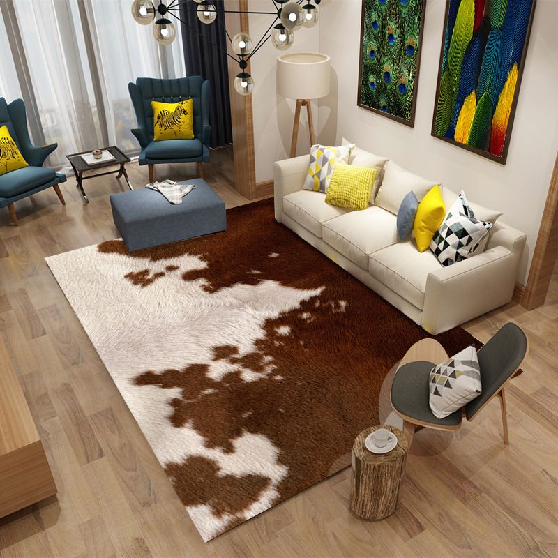 Creative Leopard Print Carpet Polyester Indoor Rug Stain Resistant Rug for Living Room