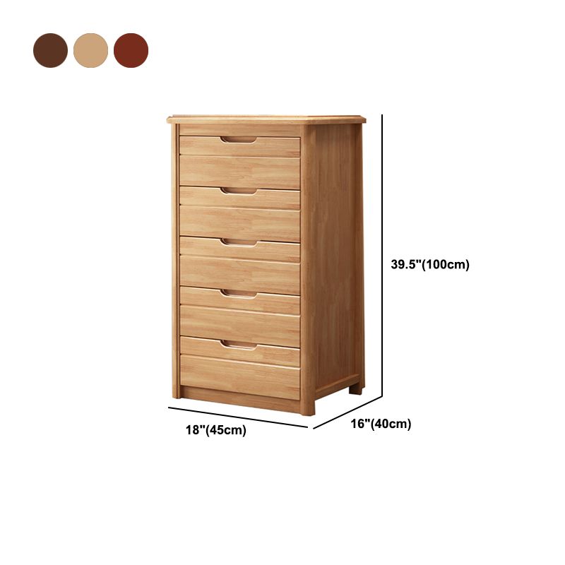 3 / 4 / 5 Drawers Lingerie Chest Vertical Solid Wood Storage Chest for Bedroom