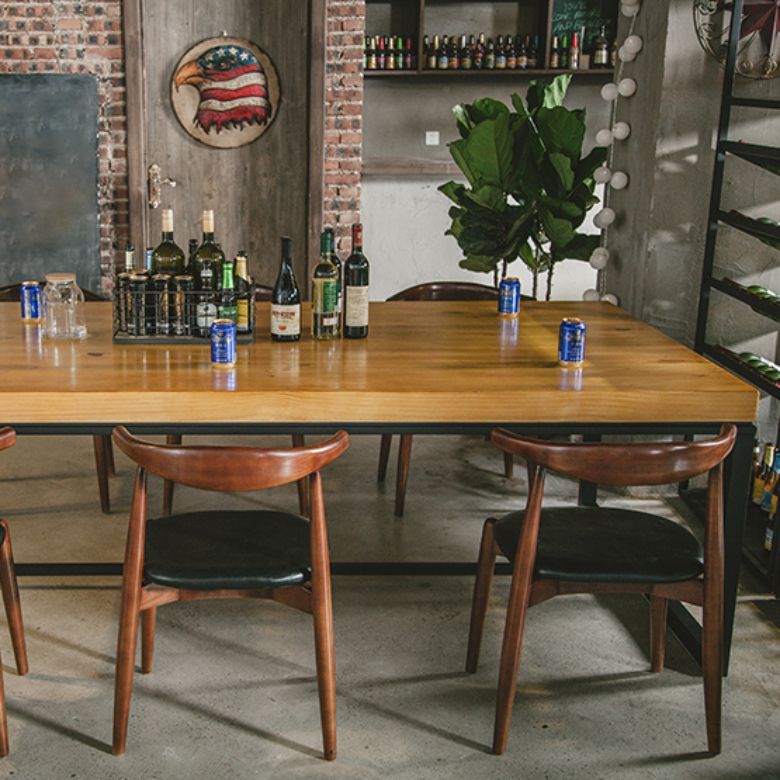 Upholstered Dining Chairs Faux Leather Armless Chairs with Wood Base