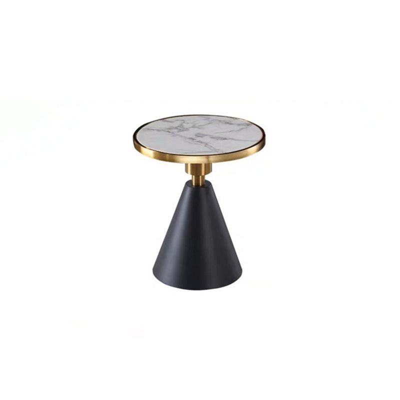 Pedestal Base Design Cocktail Table Marble Table Round Coffee Table with Metal Base