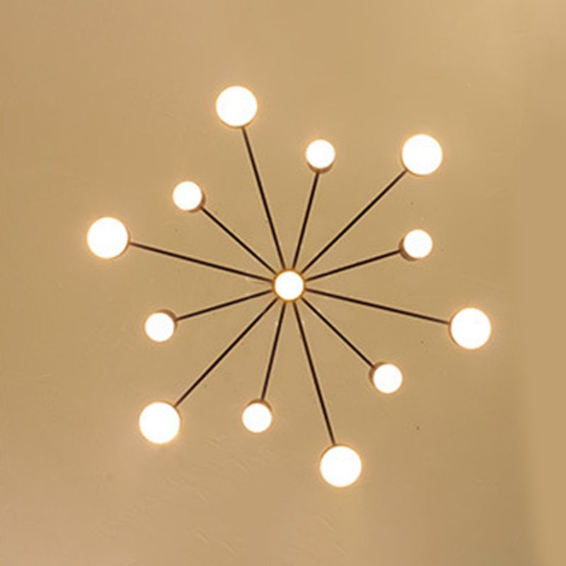 Black Spoke-Like Chandelier Lighting Fixture Simple Style Metal Pendant Chandelier
