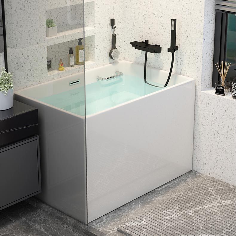Modern Acrylic Alcove Bathtub 23.6" H Rectangular Bath Tub for Home