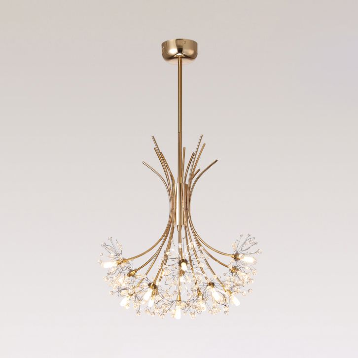 Lampada il lampadario in perline di cristallo trasparente con design bouquet moderno 13/19 luci nere/cromo lampada sospesa