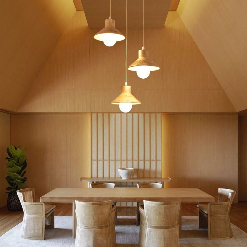 Petite salle à manger pendentif éclairage en bois 1 la tête simplicité de plafond suspendu