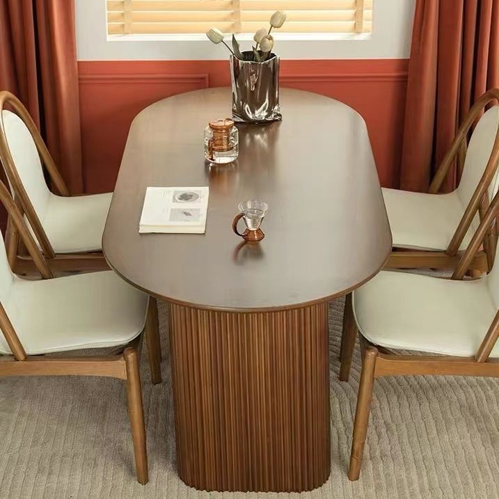 Kitchen Oval Dinner Table Dining Room Solid Wood Dining Table