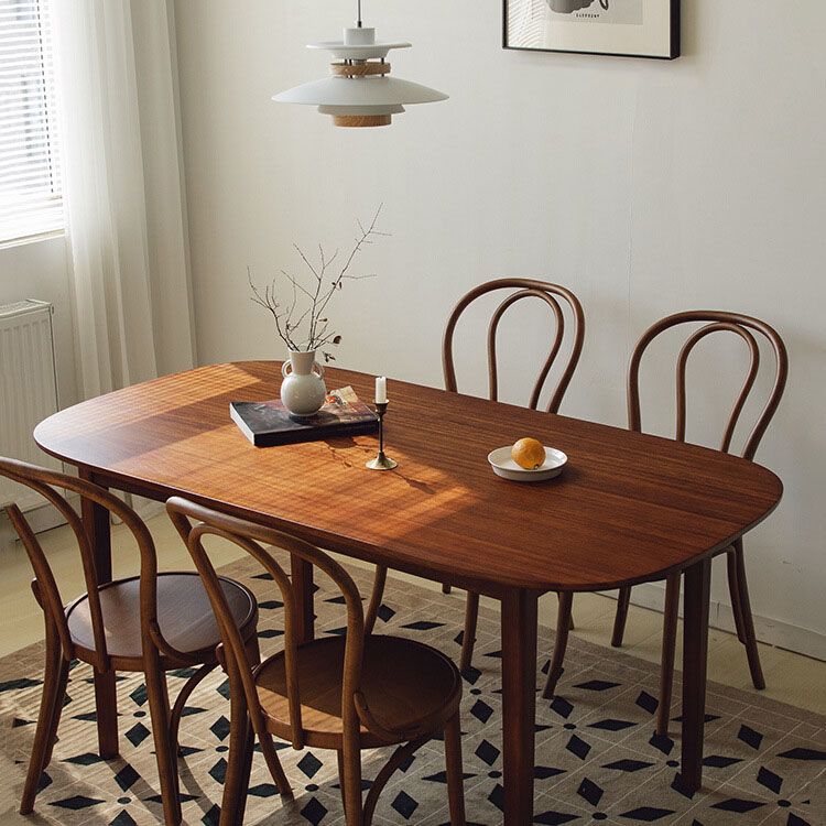 Dining Room Dinner Kitchen Table Solid Wood 4 Legs Dining Table